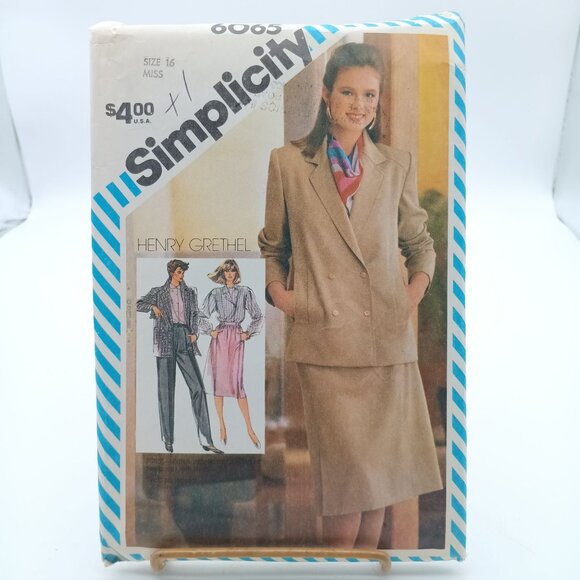 UNCUT Vintage Simplicity Pattern 6065 Misses Size 16 XL Henry Grethel Pants Skir - Picture 1 of 2